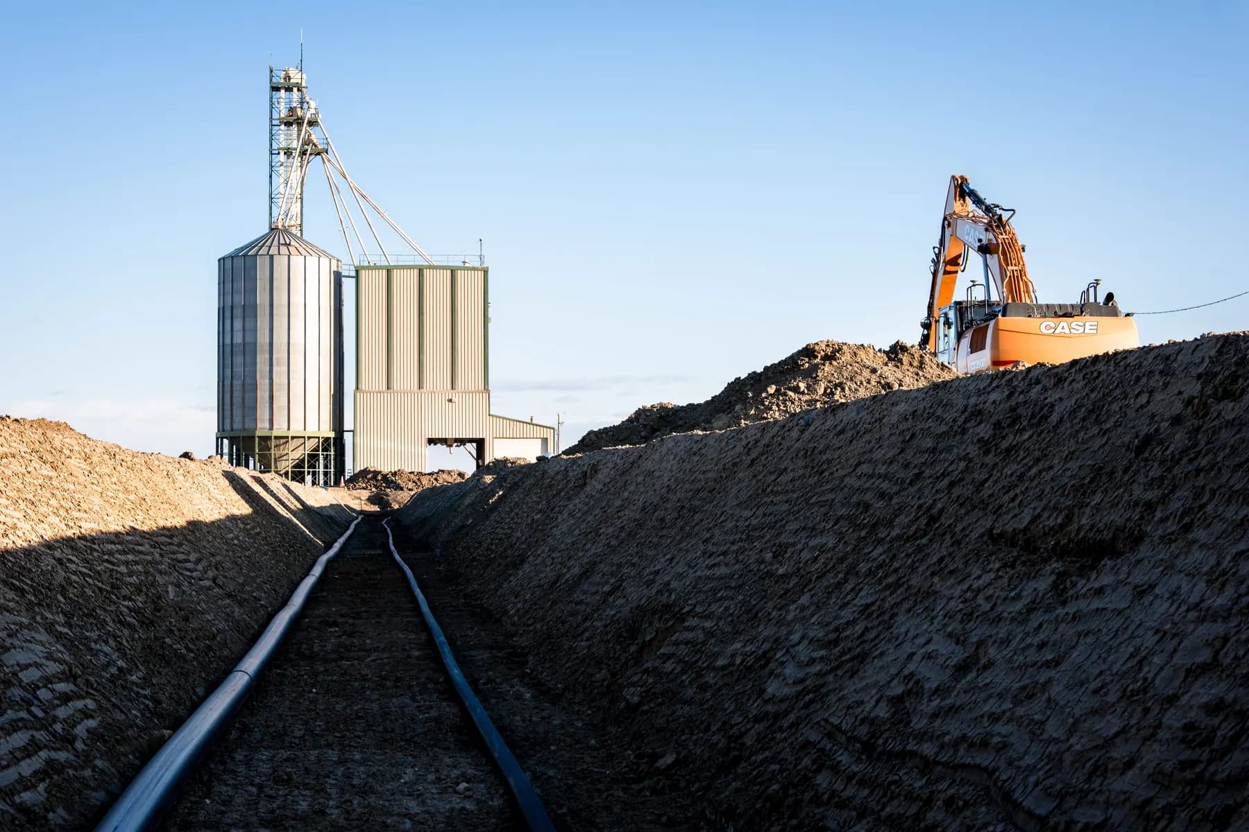 Subterrain excavation work around agricultural infrastructure
